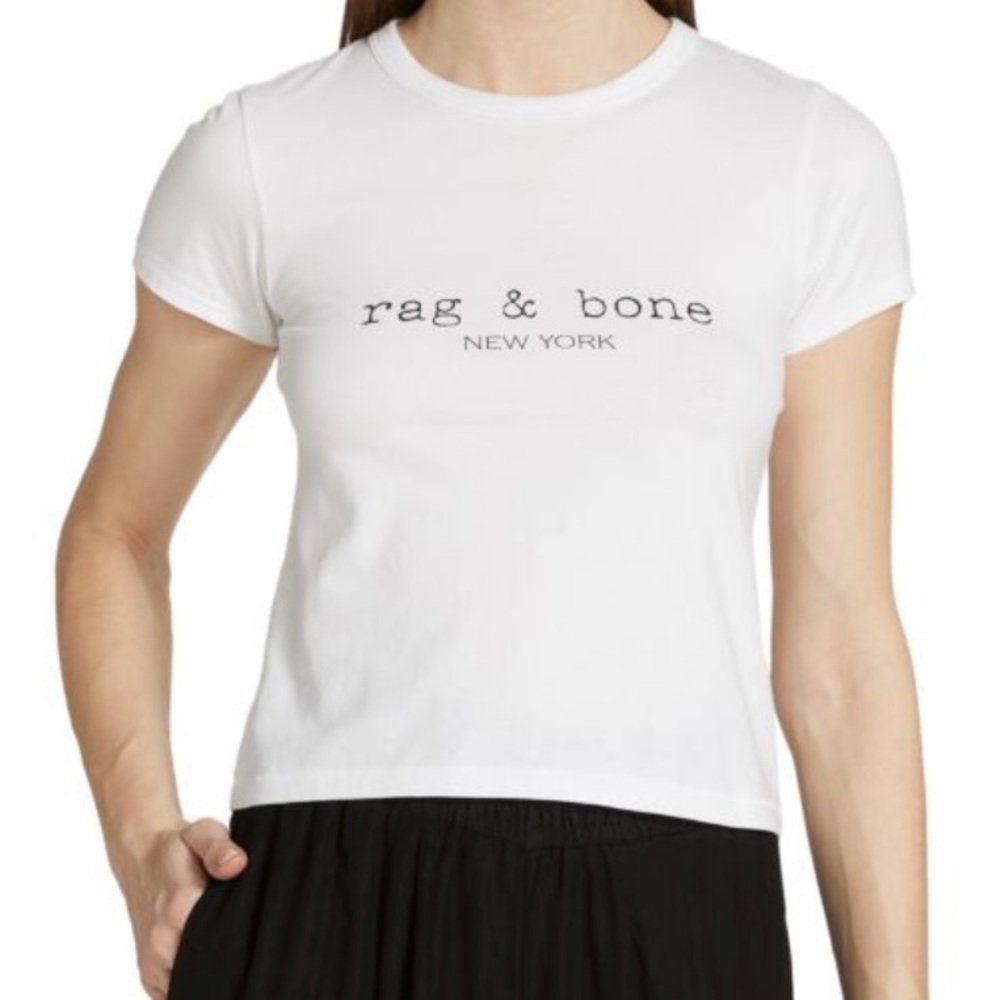Rag & Bone White Logo Tee